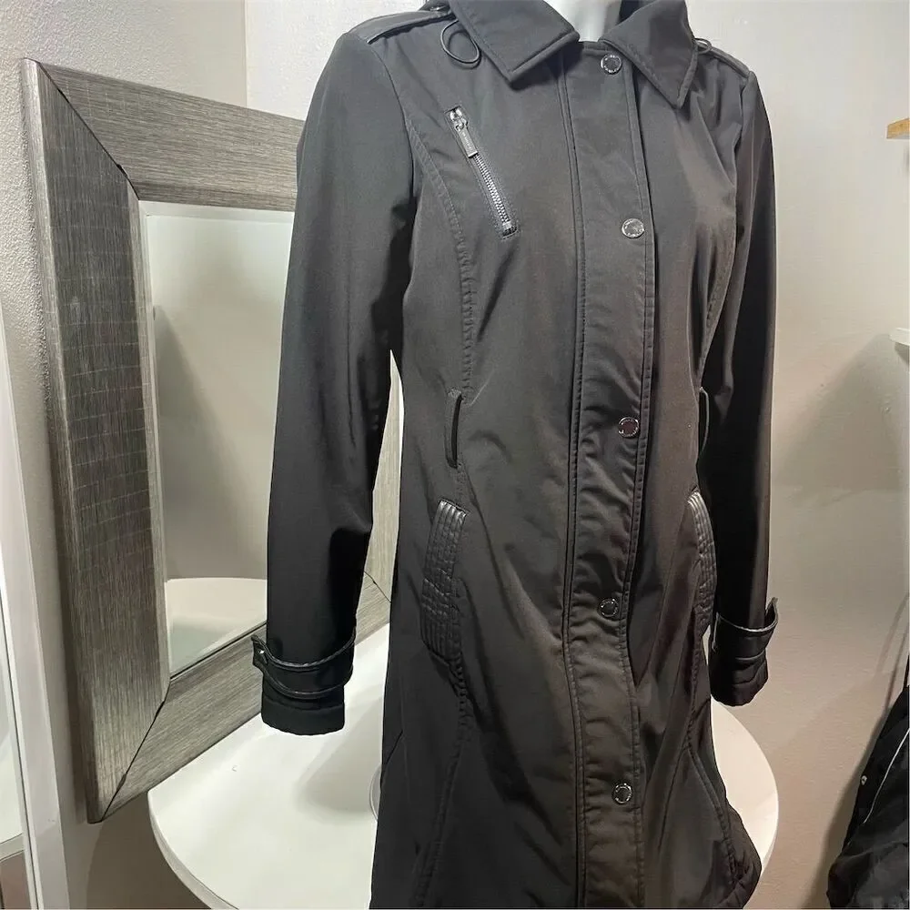 COPY - Michael Kors Women's Black Hooded Trench Coat Size S Long Sleeve